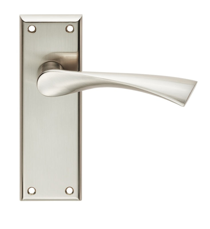 VENTI LEVER ON FACE-FIX BACKPLATE - LATCH - SATIN NICKEL - PAIR