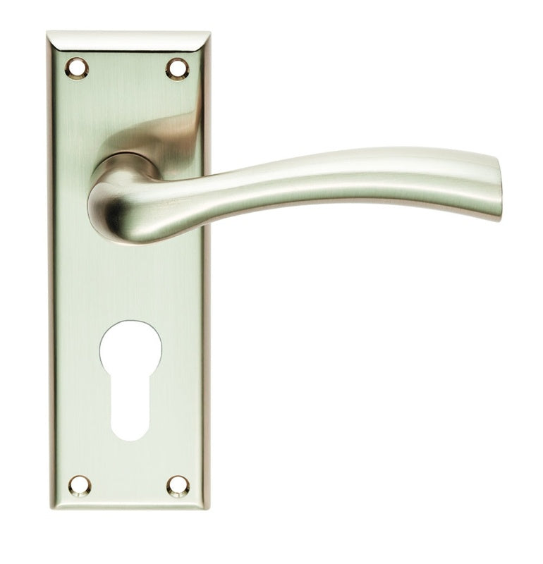 CINQUANTA LEVER ON FACE-FIX BACKPLATE - EURO 47.5MM - SATIN NICKEL - PAIR