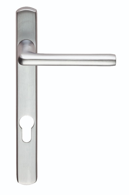 SEROZZETTA ROSA LEVER ON NARROW PLATE - LOCK EURO PROFILE 92MM C/C - SATIN CHROME - 220MM x 26MM - PAIR