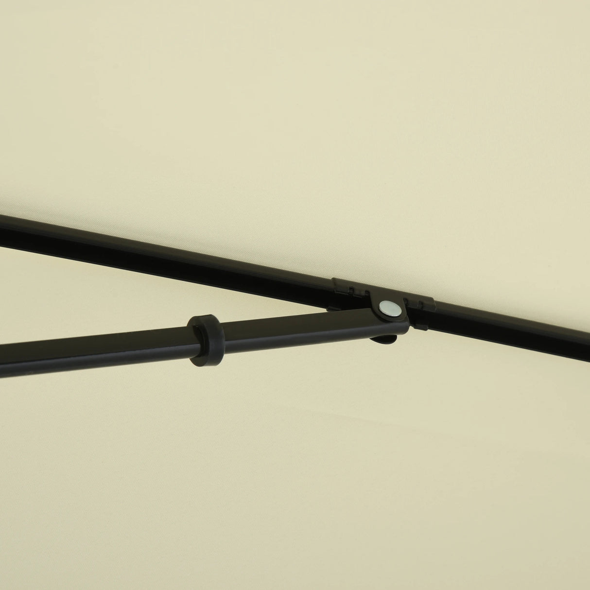 Outsunny 2 x 1.3m Garden Parasol Umbrella, Outdoor Market Table Umbrella with Ruffles & Aluminium Pole, Rectangular Tilting Parasol Sun Shade Canopy, Cream White