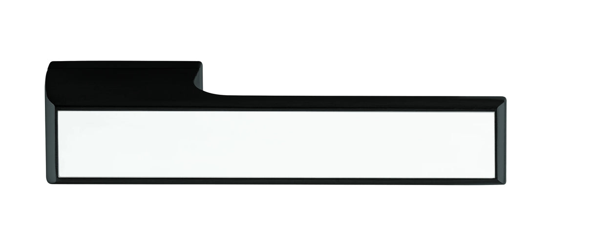Tupai Rapido VersaLine Tobar Lever Door Handle on Long Rose - White Decorative Plate - Matt Black - Set
