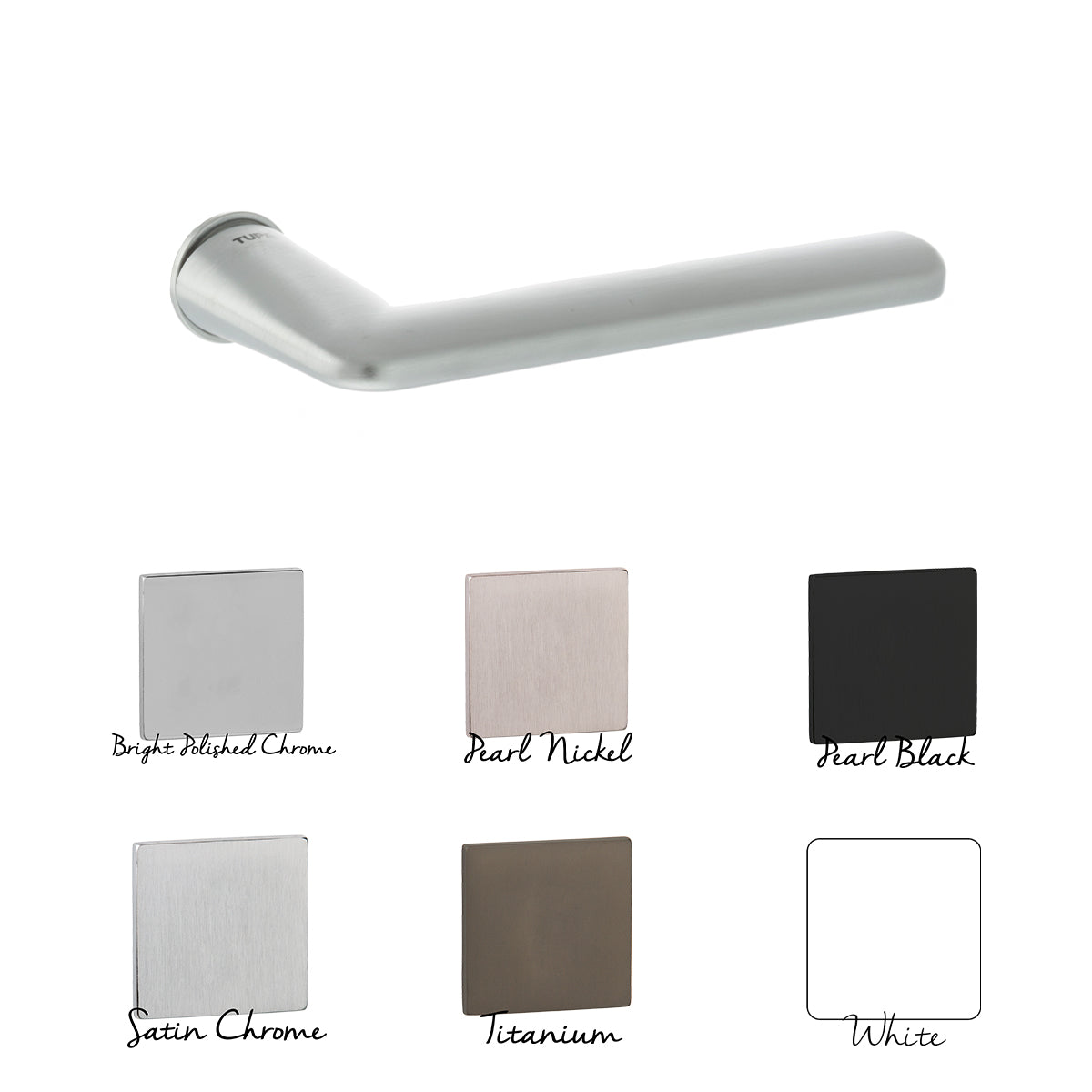 Tupai Rapido RetaLine Tavira Lever Door Handle on Concealed Round Rose - Titanium - Set