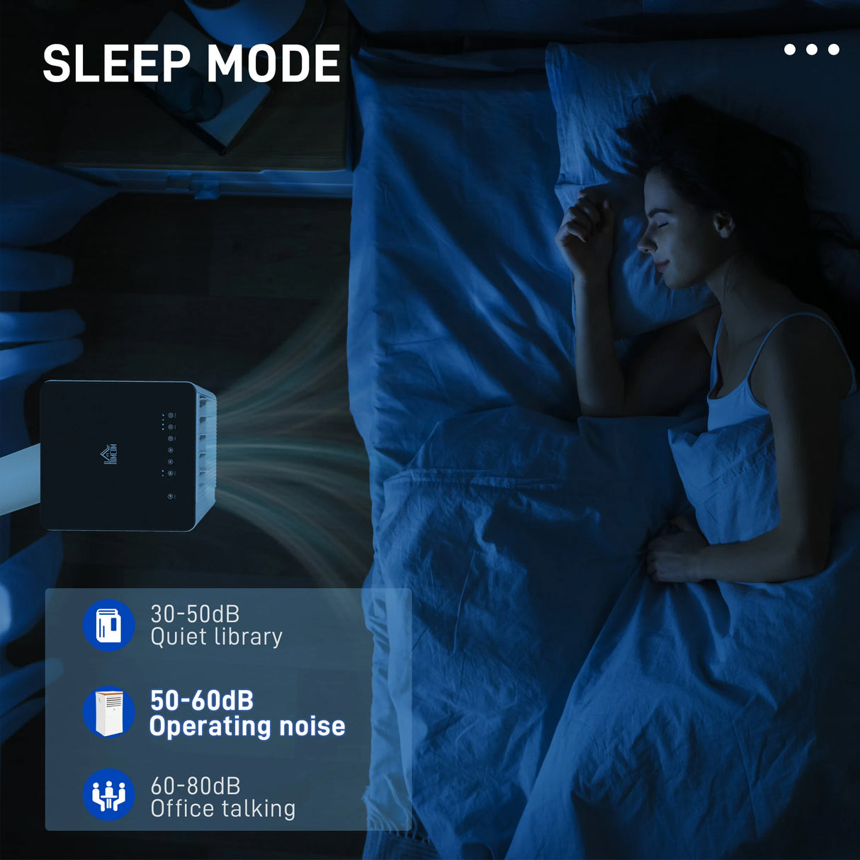 HOMCOM 7,000 BTU App-Controlled Mobile Air Conditioner, 15m2 Radius - White