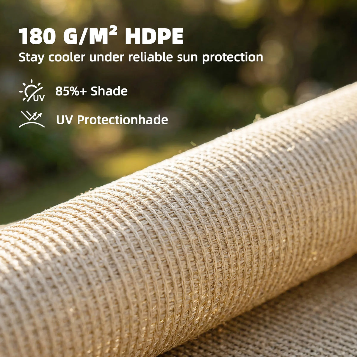 Outsunny Sun Shade Sail UV Protection Canopy with Stainless Steel Eyelets for Patio Garden 3 x 3.6 m Beige