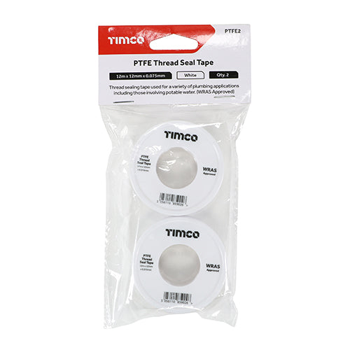 Pair of - TIMCO PTFE Thread Seal Tape - 12m x 12mm