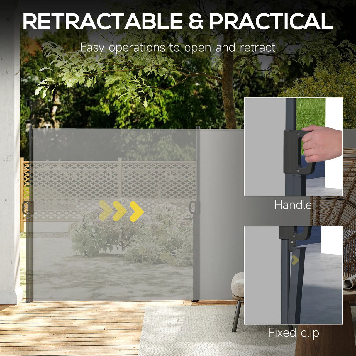 Outsunny 400 x x 160cm Retractable Side Awning - Light Grey
