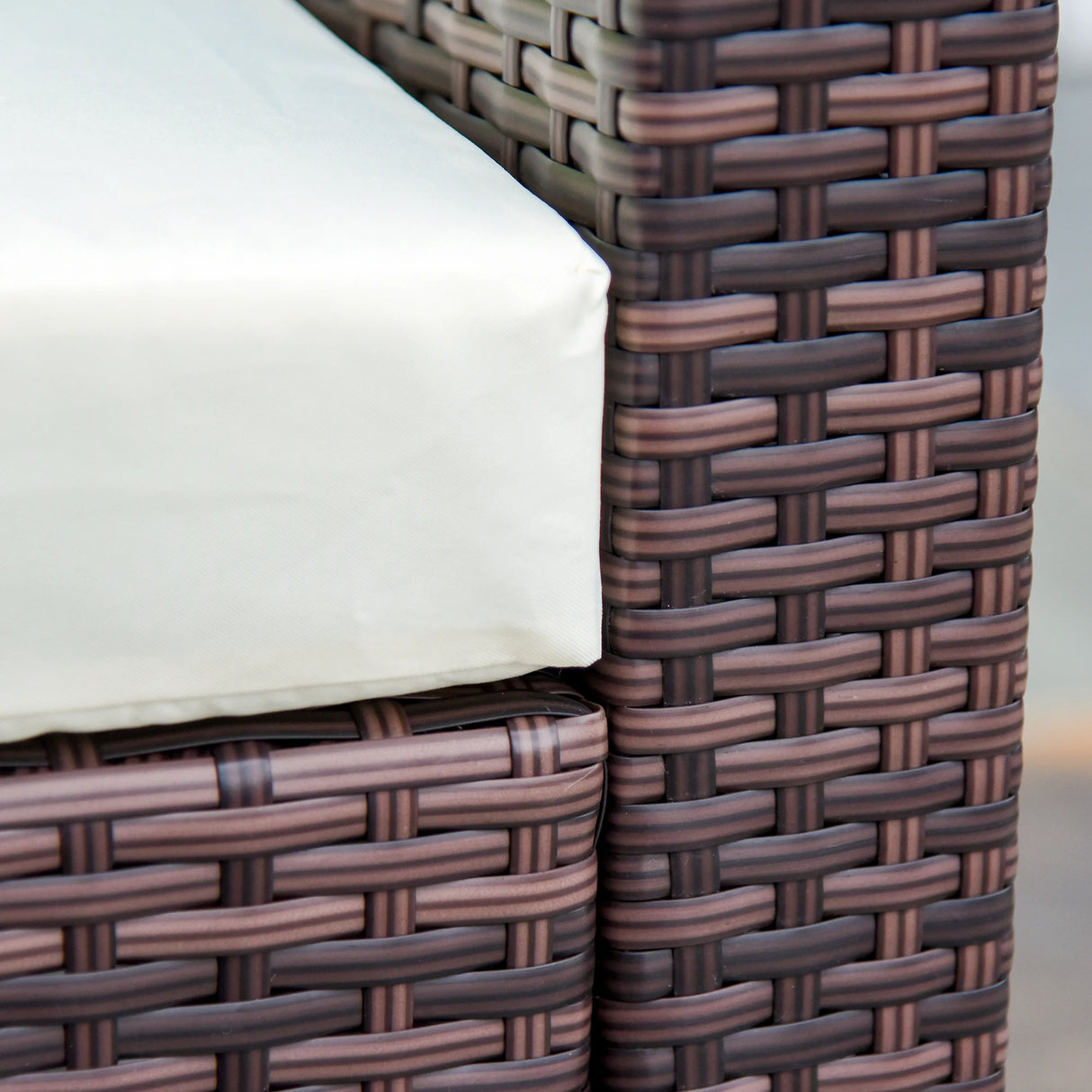 Outsunny Rattan Corner Sofa Set 4-Seater Outdoor Garden Sofa for Patio - Brown