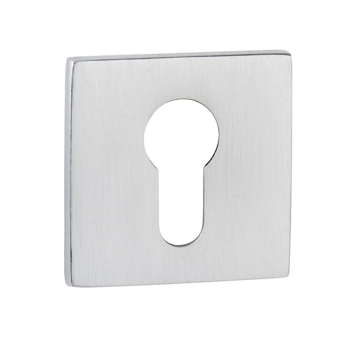Tupai Rapido 5S Line Euro Escutcheons on 5mm Slimline Square Rose - Satin Chrome - Pair