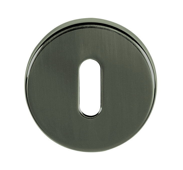 Tupai Rapido CurvaLine Key Escutcheons on Round Rose - Titanium - Pair