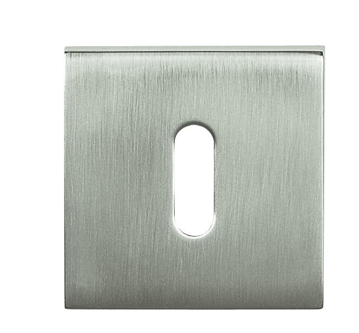 Tupai Rapido Curva/QuadraLine Key Escutcheons on Square Rose - Pearl Nickel - Pair