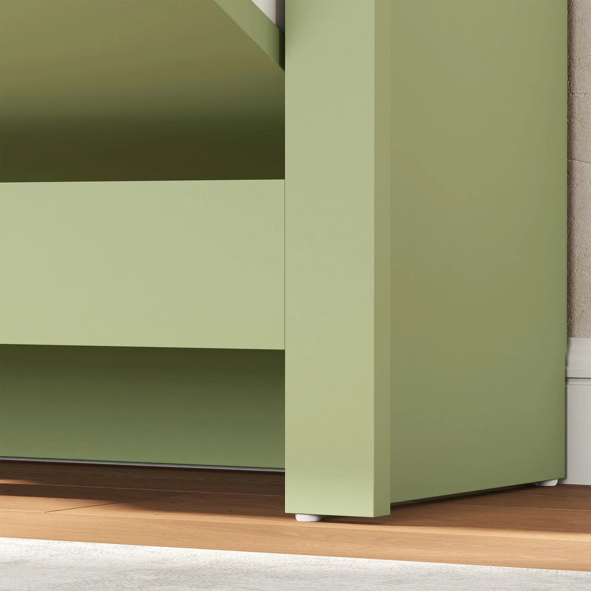 HOMCOM Slim Shoe Cabinet, Narrow Shoe Cupboard with 2 Flip Drawers, Adjustable Shelves for 12 Pairs of Shoes, Green