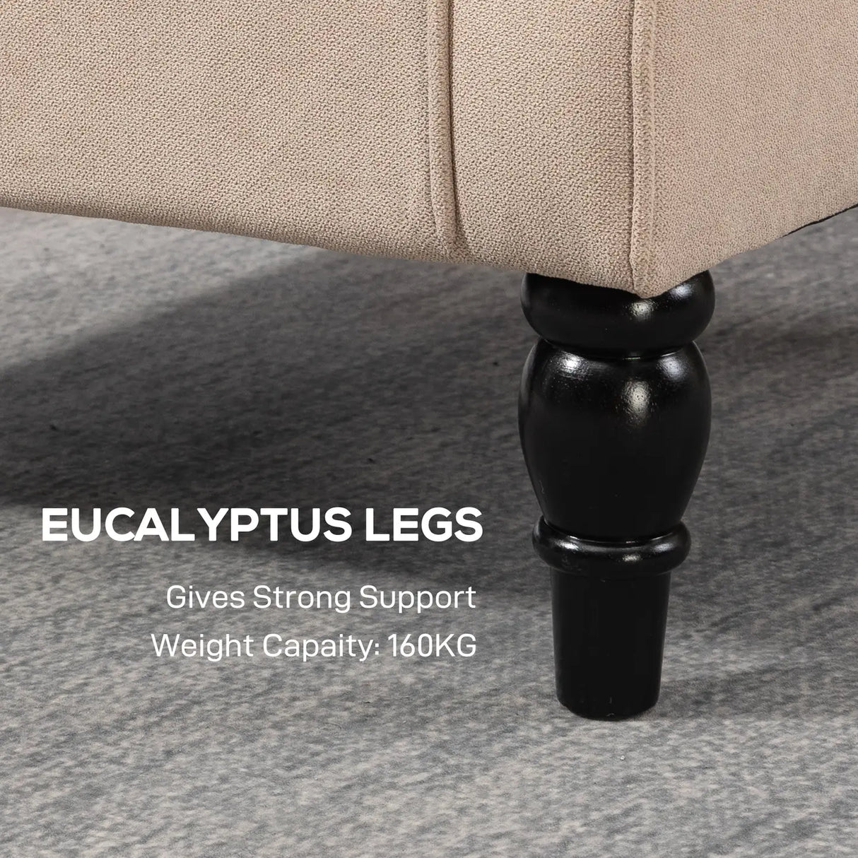 HOMCOM Wingback Accent Chair, Retro Upholstered Button Tufted Occasional Chair for Living Room and Bedroom, Beige