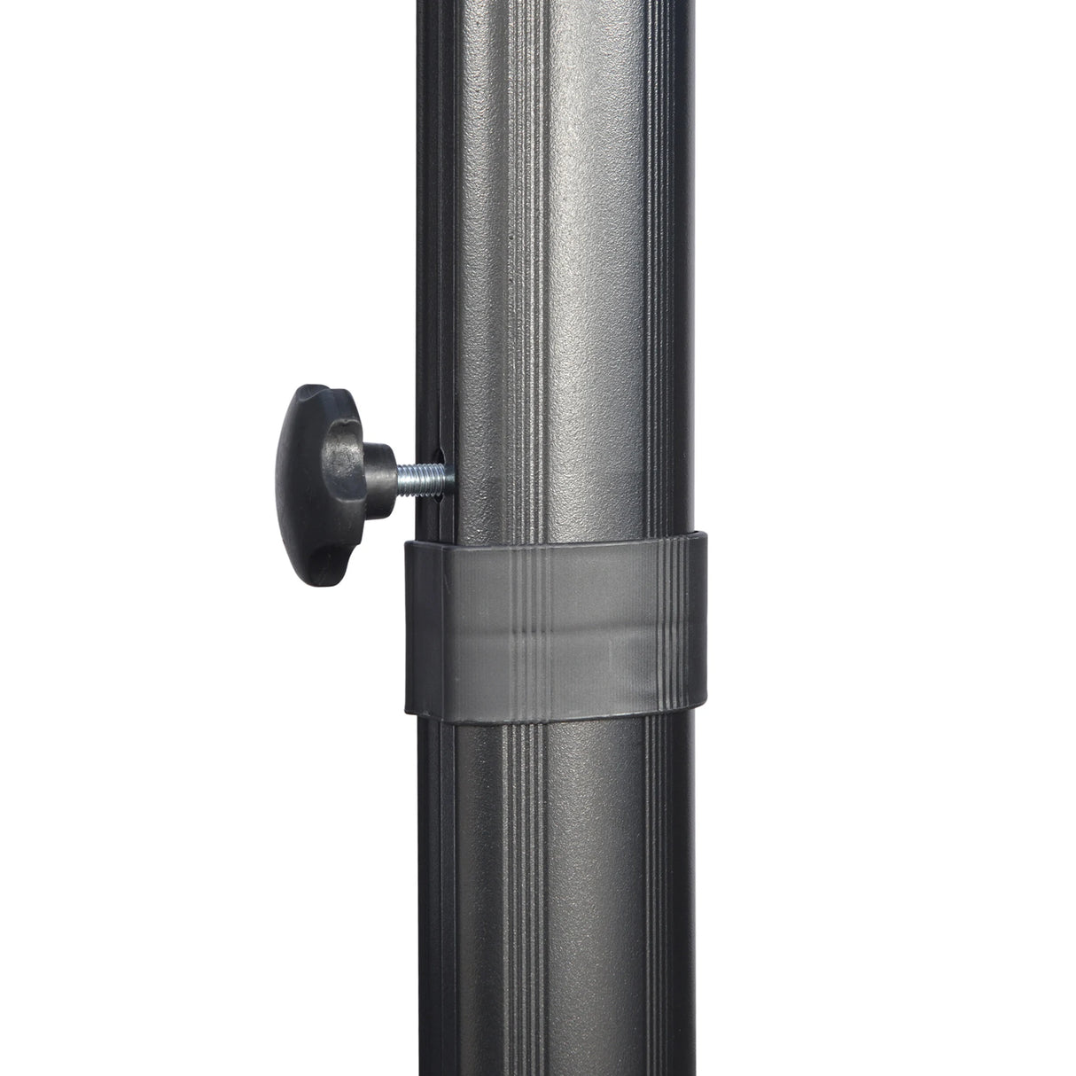 Outsunny 2.7 x 2.7 m Cantilever Parasol, Square Overhanging Umbrella with Cross Base, Crank Handle, Tilt, 360 Rotation and Aluminium Frame, Dark Grey