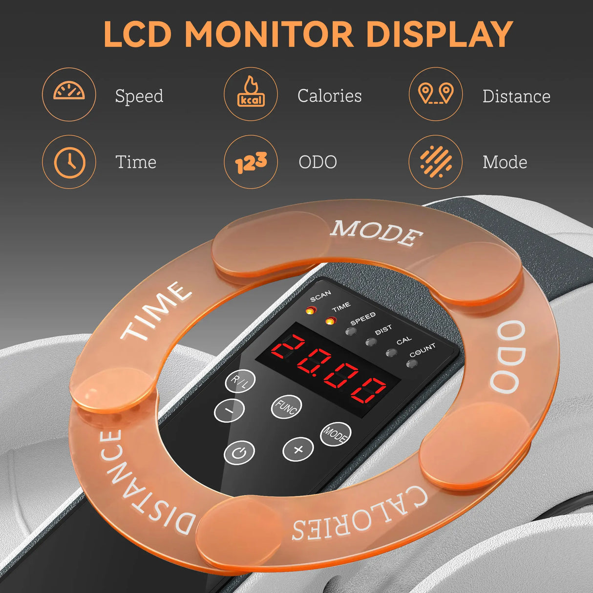 SPORTNOW Under Desk Elliptical Machine, Seated Pedal Exerciser, Mini Electric Elliptical Machine for Seniors with LCD Monitor, Remote Control and 10 Adjustable Speed, Quiet & Portable, White