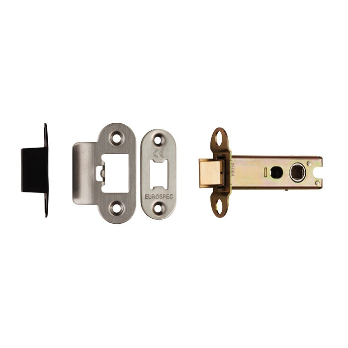 HEAVY SPRUNG TUBULAR LATCH 3 - SATIN STAINLESS STEEL - EACH