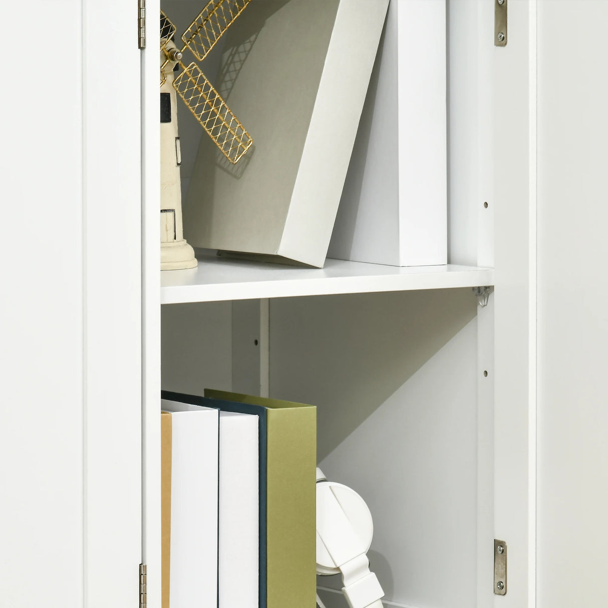 HOMCOM Sideboard with Rubber Wood Top, Modern Storage Cabinet, Kitchen Cupboard with 3 Doors, 3 Drawers and 3 Adjustable Shelves for Dining Room, Living Room, White