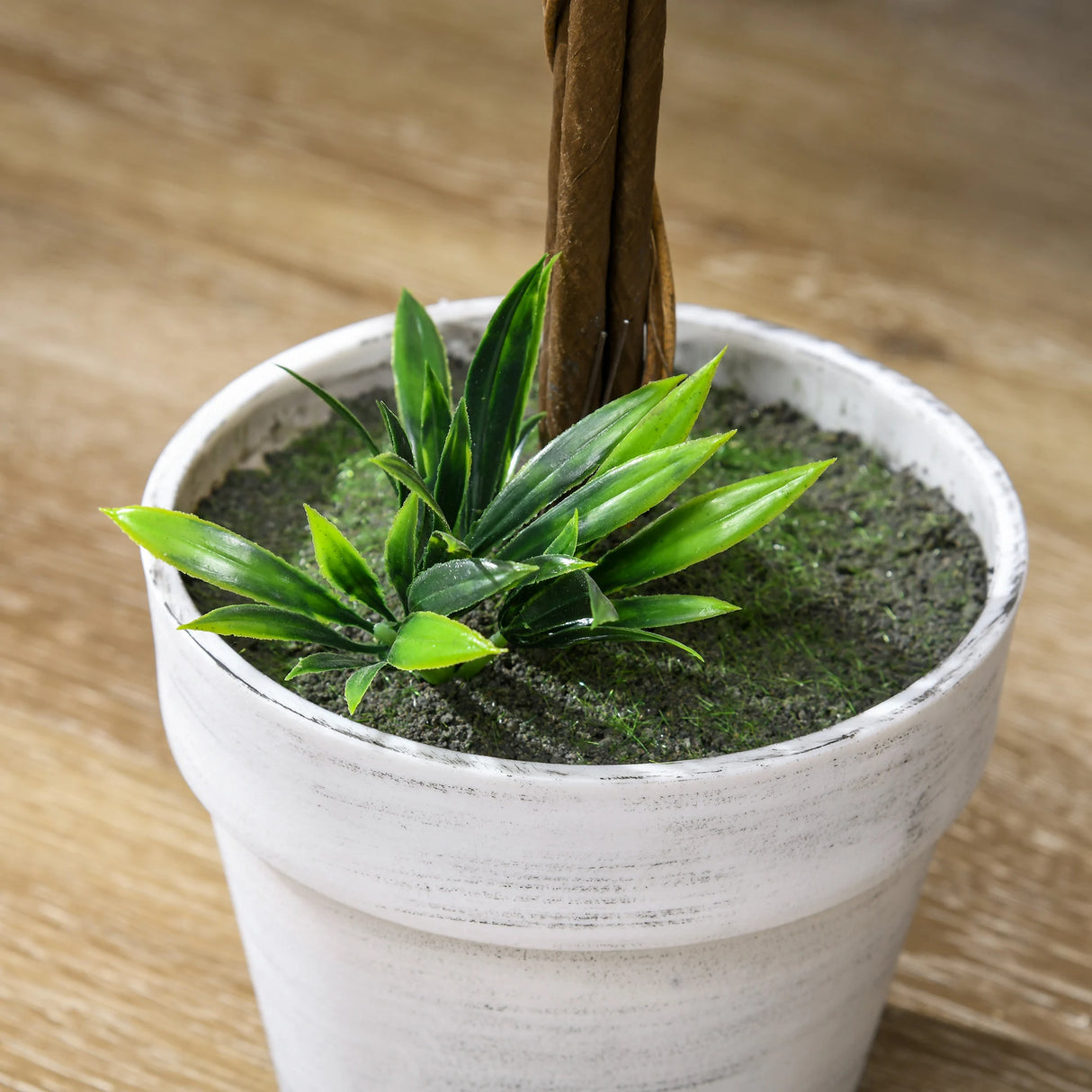 HOMCOM Set of 2 Decorative Artificial Plants Ball Trees with Flower for Home Indoor Outdoor Decor, 60cm ,Pink