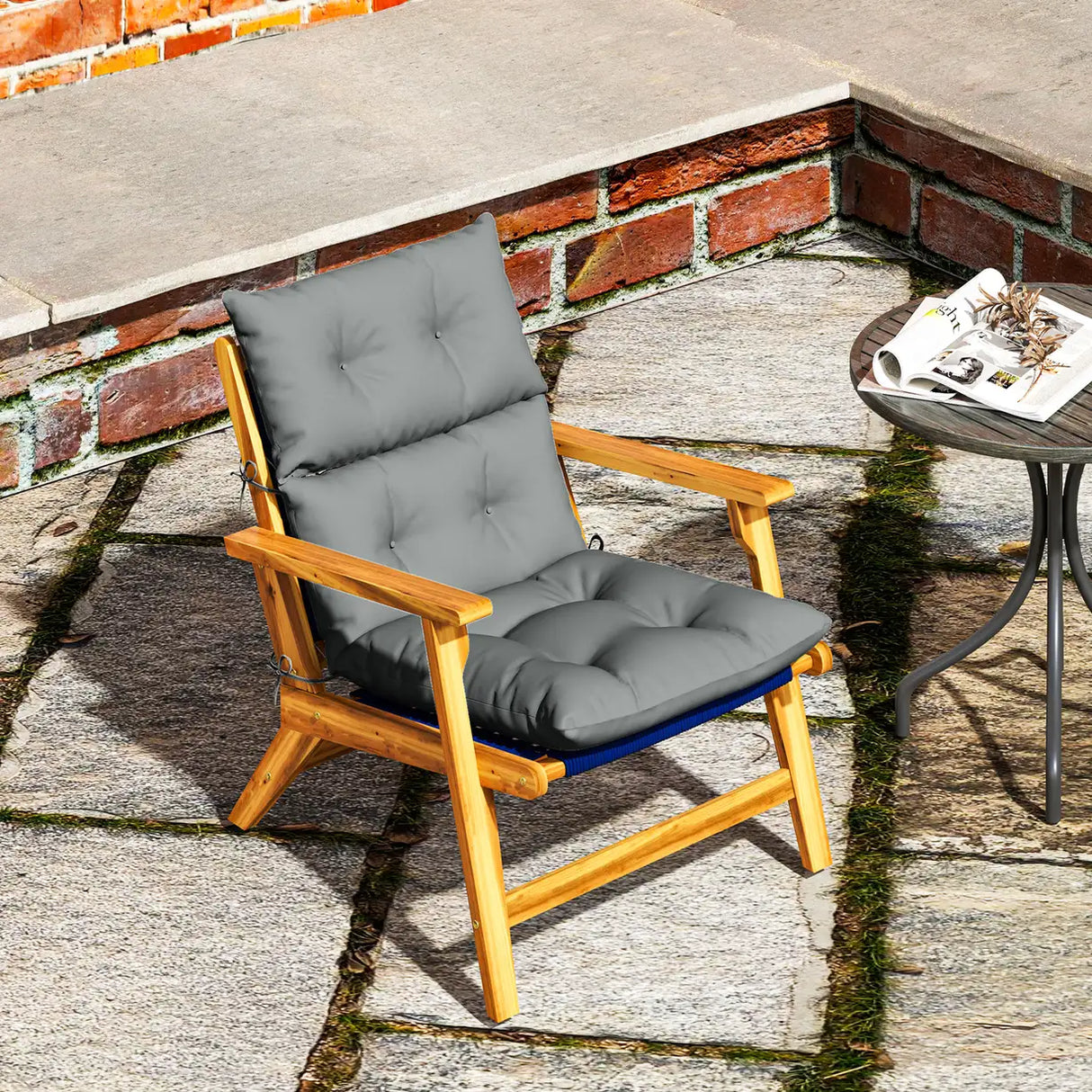 Outsunny 115 x 56cm Rocking Chair Padded Seat Cushion - Light Grey