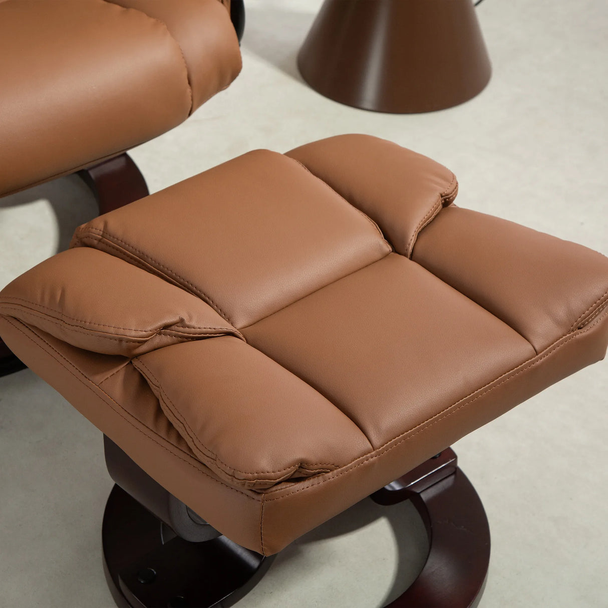HOMCOM Faux Leather Reclining Chair and Footstool - Brown