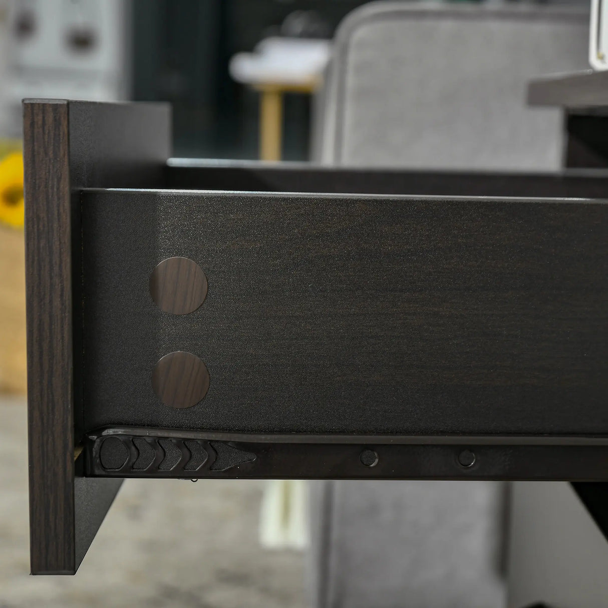 HOMCOM Bedside Cabinet with Drawer and Shelf, White Bedside Table for Bedroom, Living Room, Nightstand Side Table with Metal Rail Set of 2