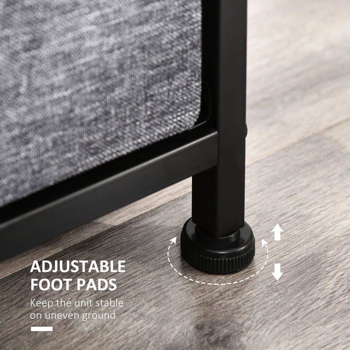 HOMCOM Chest of Drawers with 8 Foldable Drawers, 3-Tier Fabric Bedroom Dresser, Clothes Storage Unit for Bedroom Living Room, Dark Grey