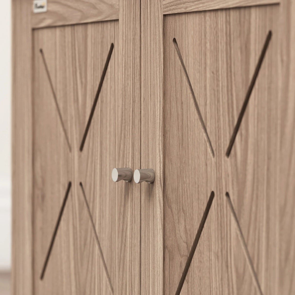 PawHut Cat Litter Box Enclosure with Double Doors and Side Entrance, Non-Slip Pads for Living Room, Walnut Brown