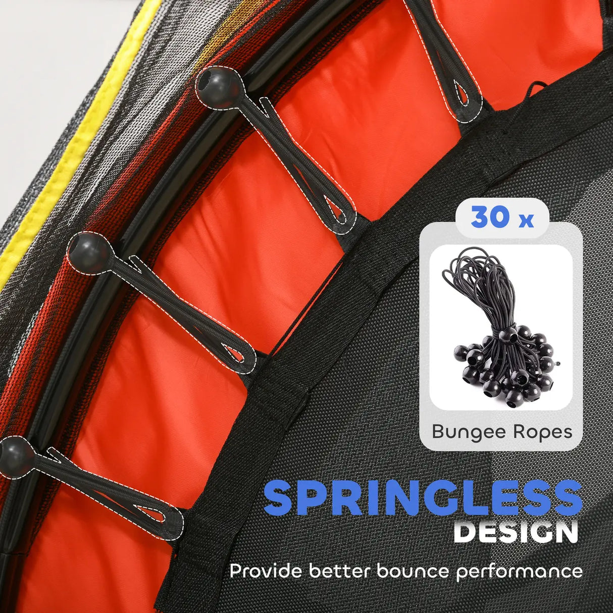 HOMCOM Kids Trampoline, with Safety Net, for Ages 3-10 Years