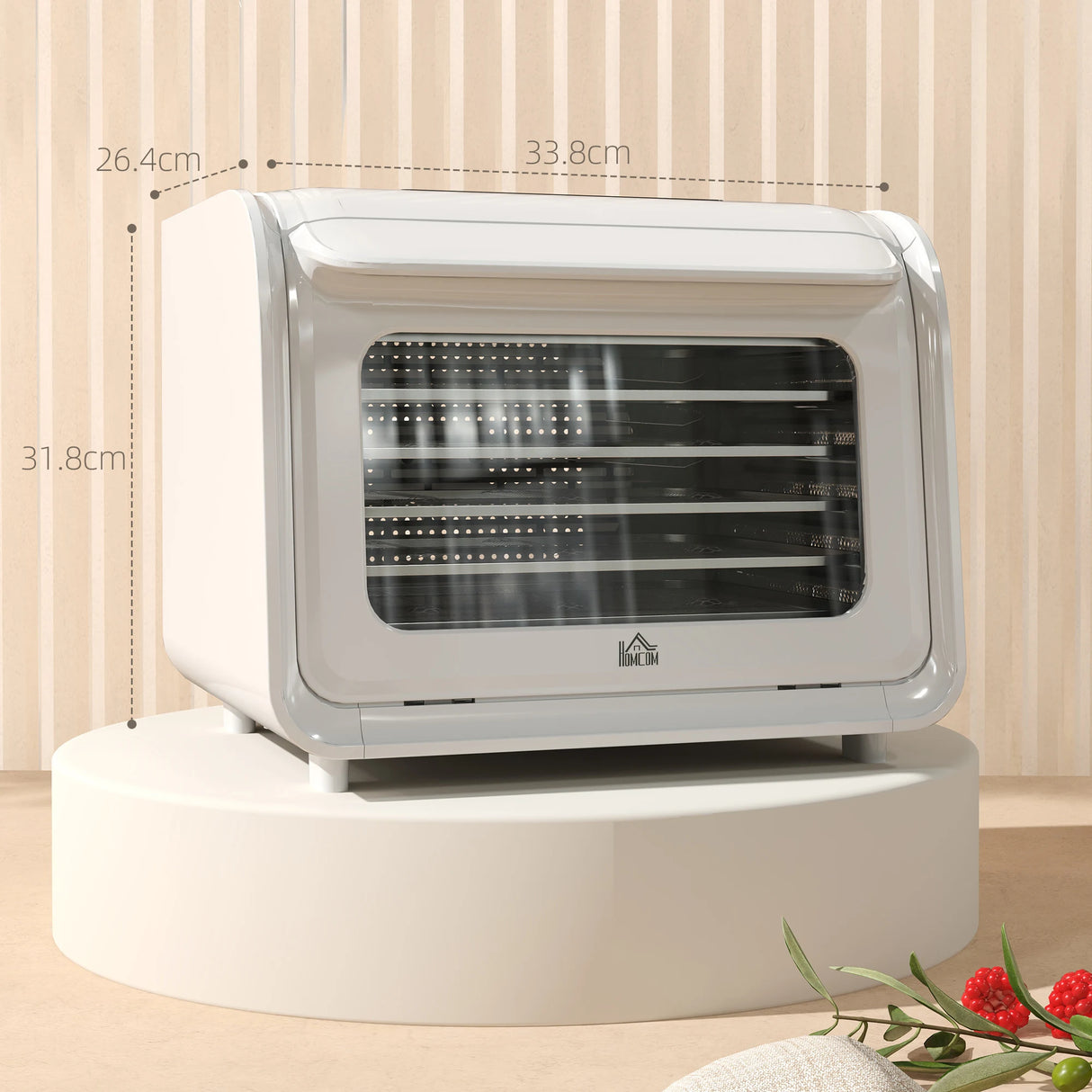 HOMCOM 35-70C Six-Tray Food Dehydrator - White