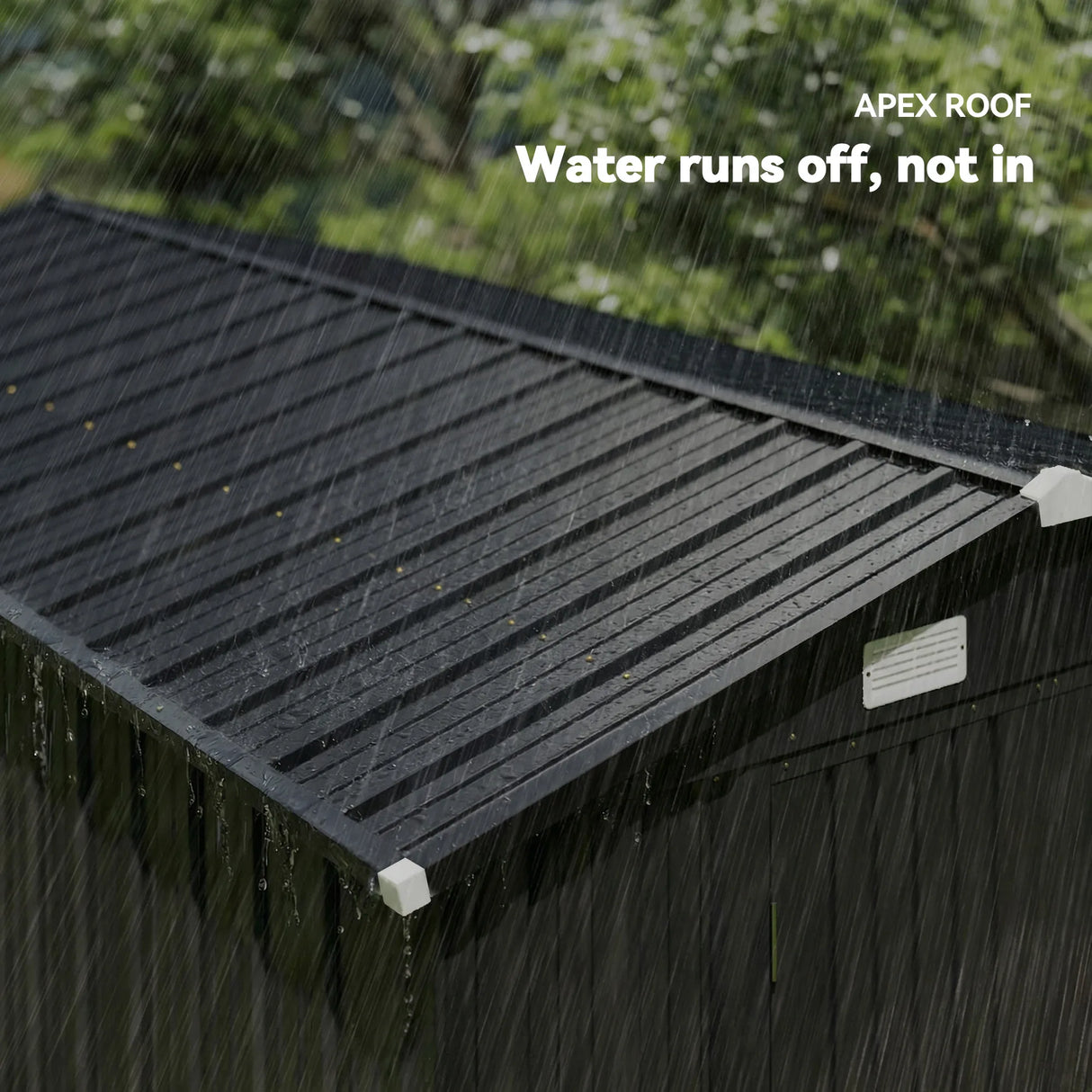 Outsunny 12 x 8 ft Garden Shed, Outdoor Storage Shed with 4 Vents and Lockable Double Doors, Dark Grey
