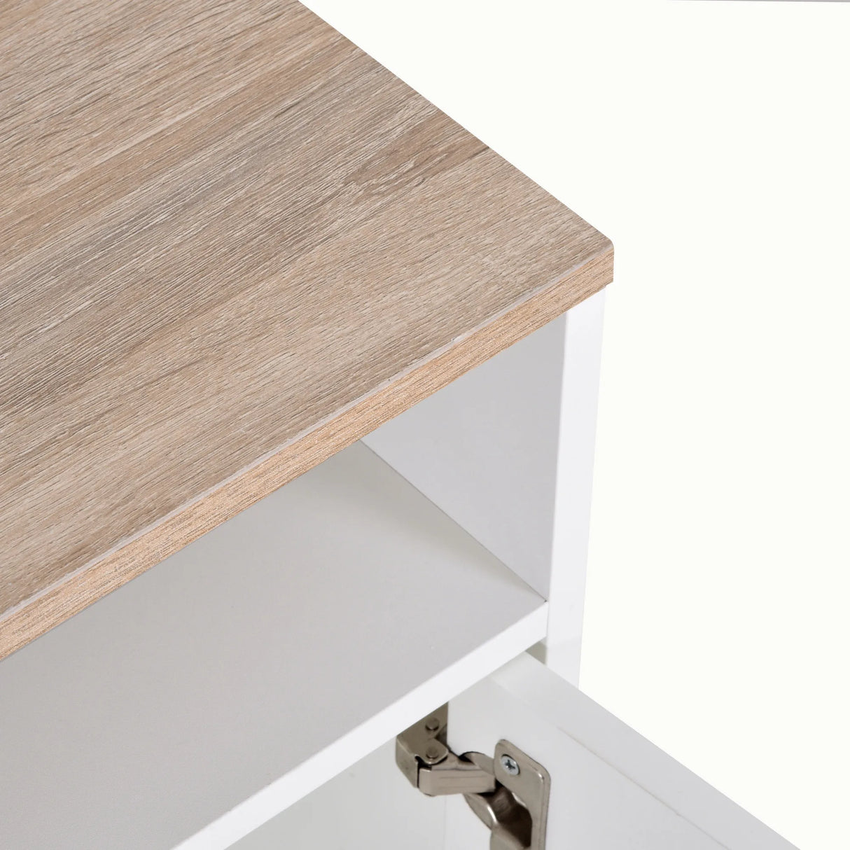 HOMCOM TV Stand Cabinet up to 50", Modern TV Unit with Storage, Open Shelves and Cable Management for Living Room, Bedroom, White