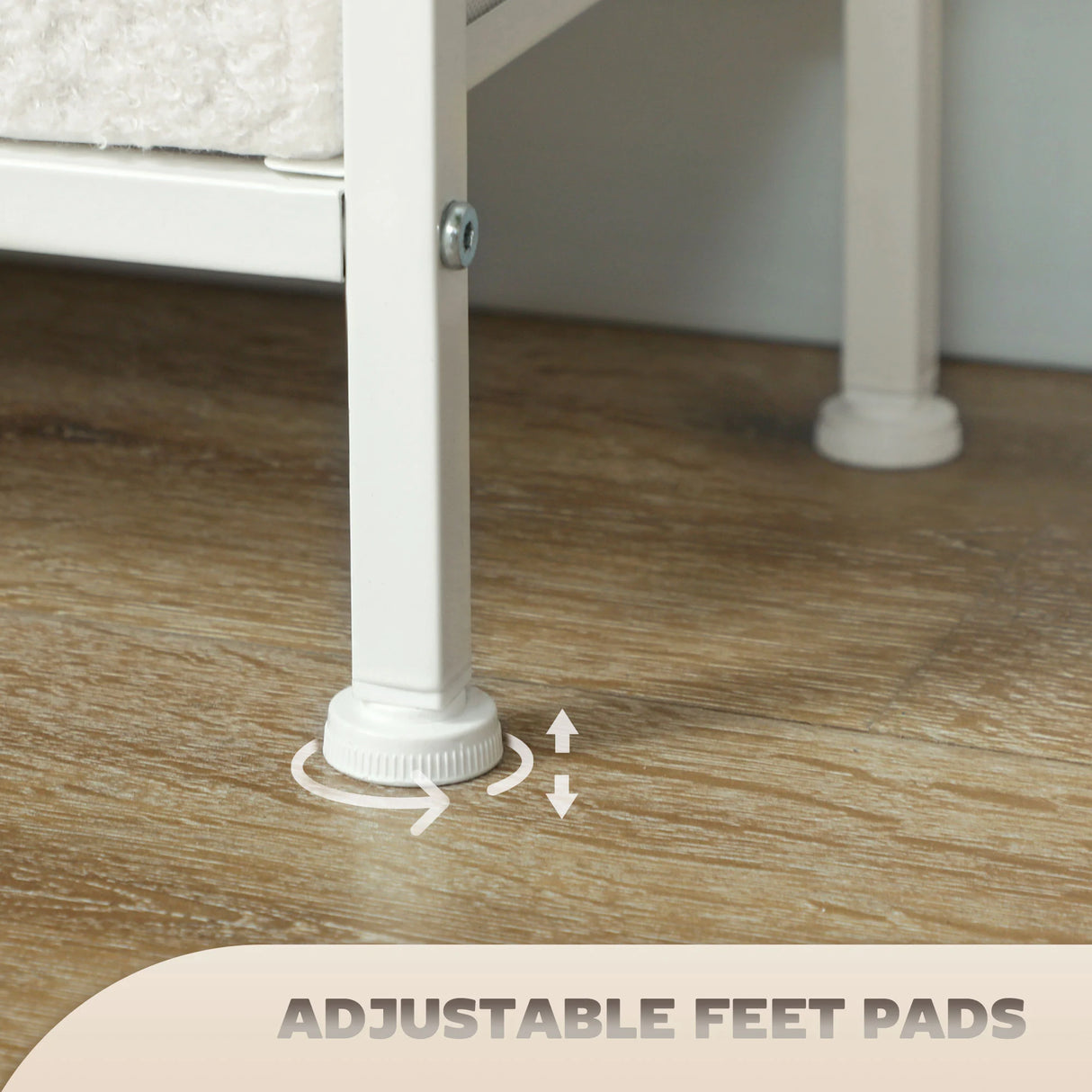 HOMCOM Chest of Drawers with 9 Fabric Drawers, Boucle Storage Organiser with Steel Frame, Fabric Dresser for Bedroom, Living Room, Hallway, Cream White