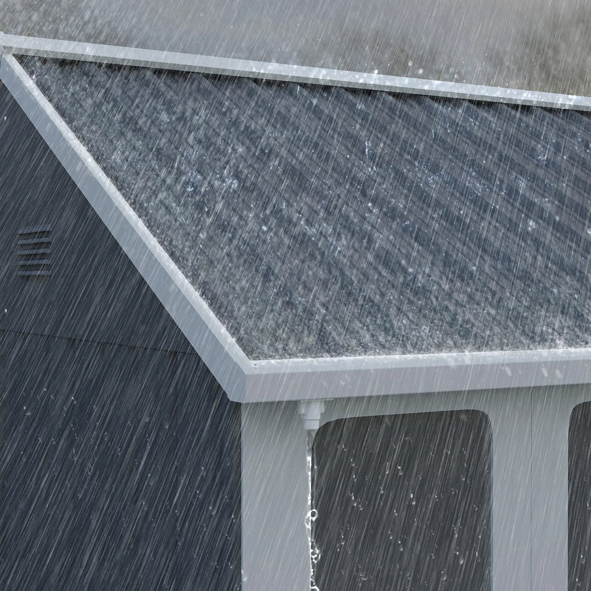 Outsunny 7 x 6ft Galvanised Garden Shed, with Latch - Dark Grey