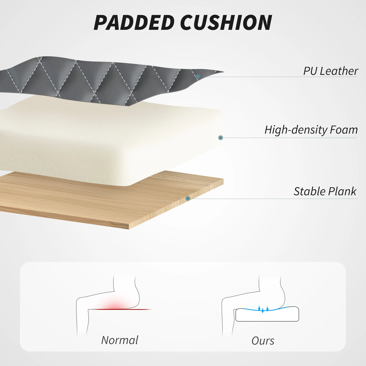 HOMCOM Faux Leather Office Chair. with Flip-Up Armrests - Charcoal Grey