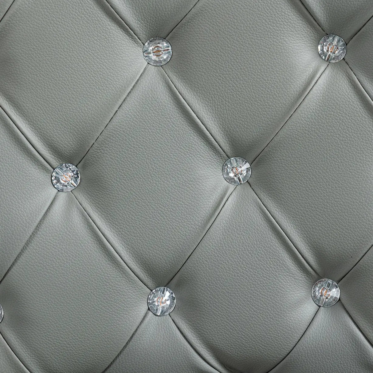 Vinsetto Office Chair Ergonomic 360 Swivel PU Diamante Padded Base 5 Castor Wheels for Home Work Grey