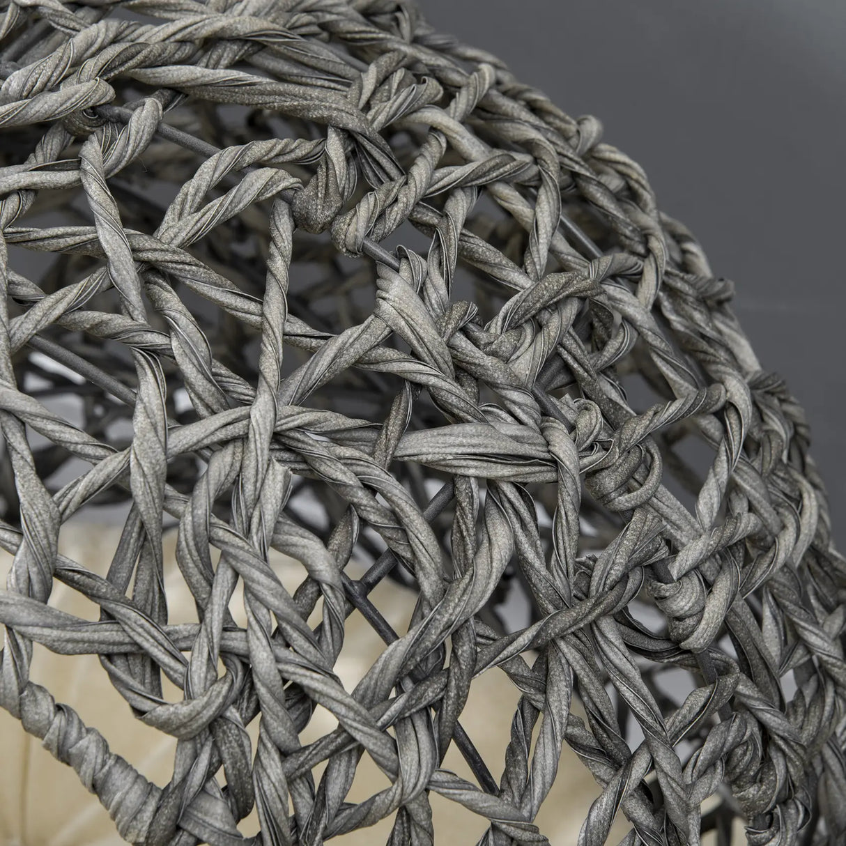 PawHut Rattan Elevated Cat Bed House Kitten Basket Ball Shaped Pet Furniture w/ Removable Cushion - Silver-Tone and Grey