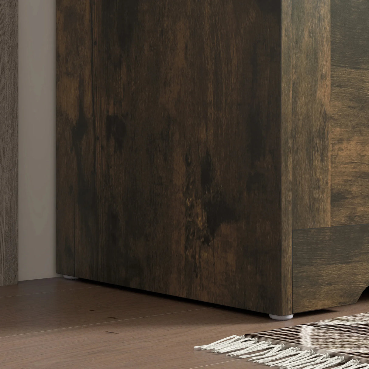 HOMCOM 100L Home Storage Box, with Safety Hinges - Rustic Brown