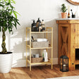 HOMCOM Three-Tier Bamboo Adjustable Shelf Storage Unit