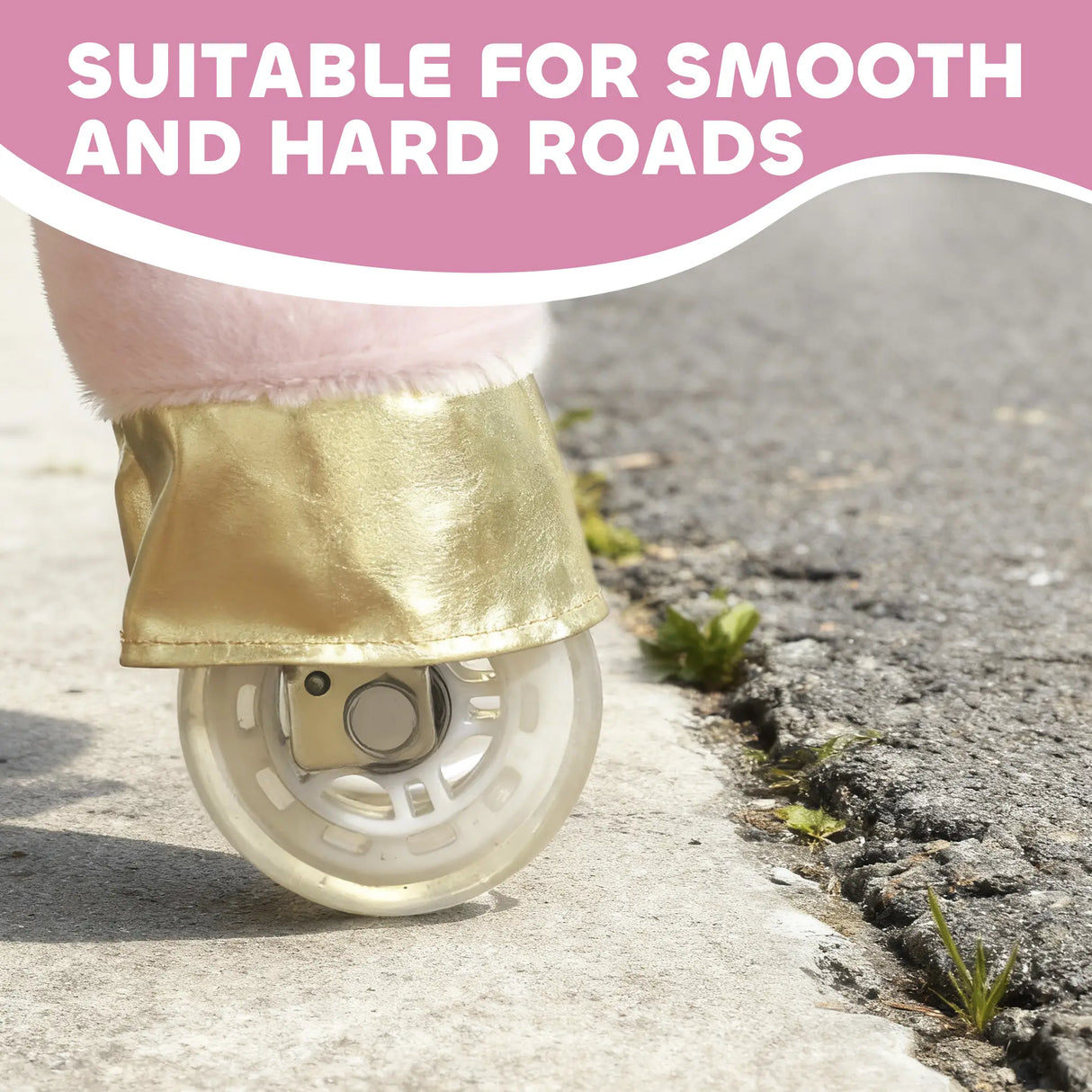 AIYAPLAY Kids Rocking Horse, Plush Walking Horse with Wheels, Ride On Unicorn Toy for Ages 3-5 Years Old, White