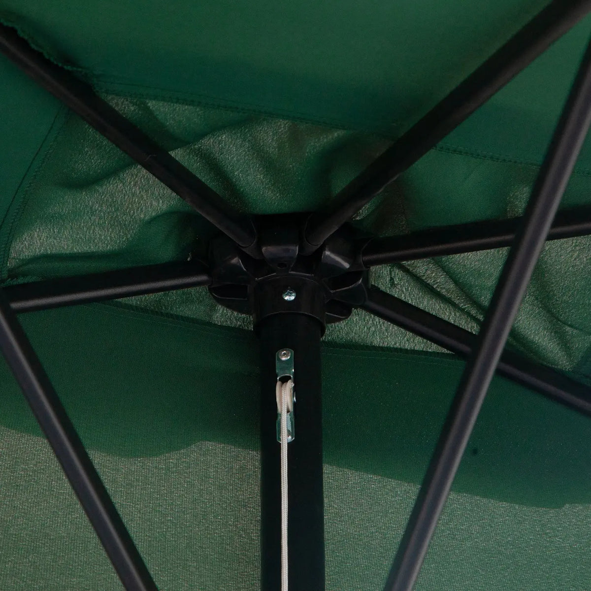 Outsunny Balcony Half Parasol Semi Round Umbrella Patio Crank Handle (2.3 m, Green)- NO BASE INCLUDED