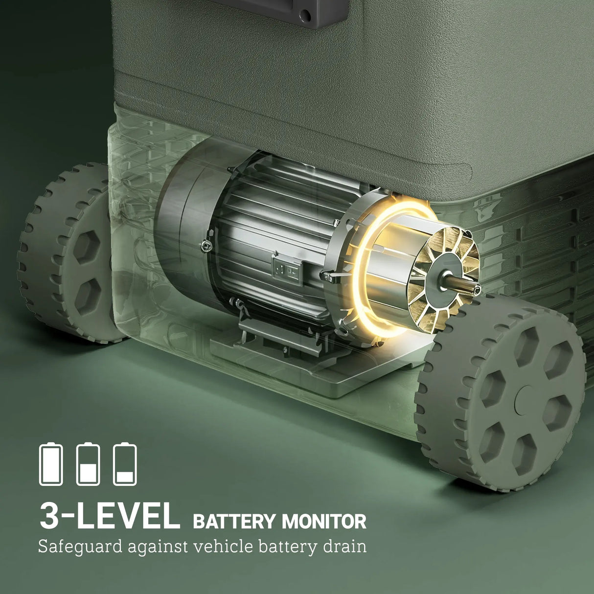 Outsunny 45L Two Compartment Car Fridge Cooler - Green