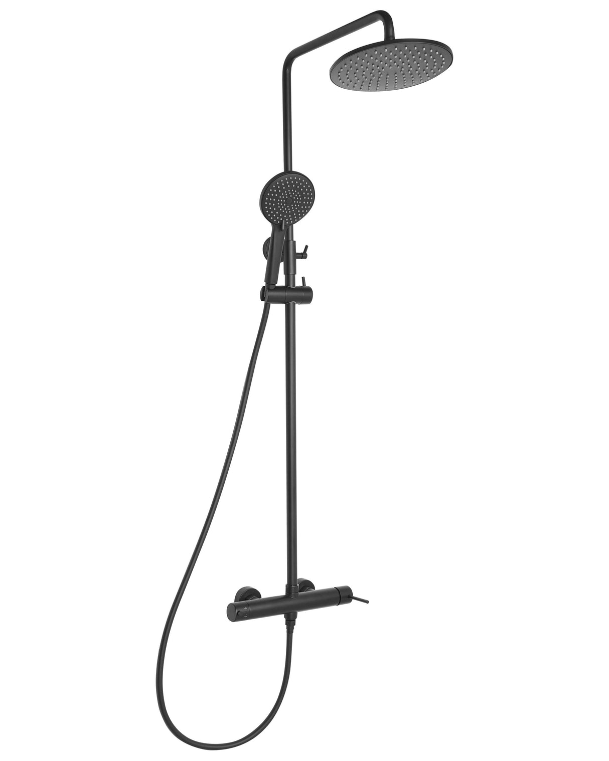 Mixer Shower Set Black Brass 3 Spray Modes Rain Function Shower System Handheld Spray Modern Style Beliani