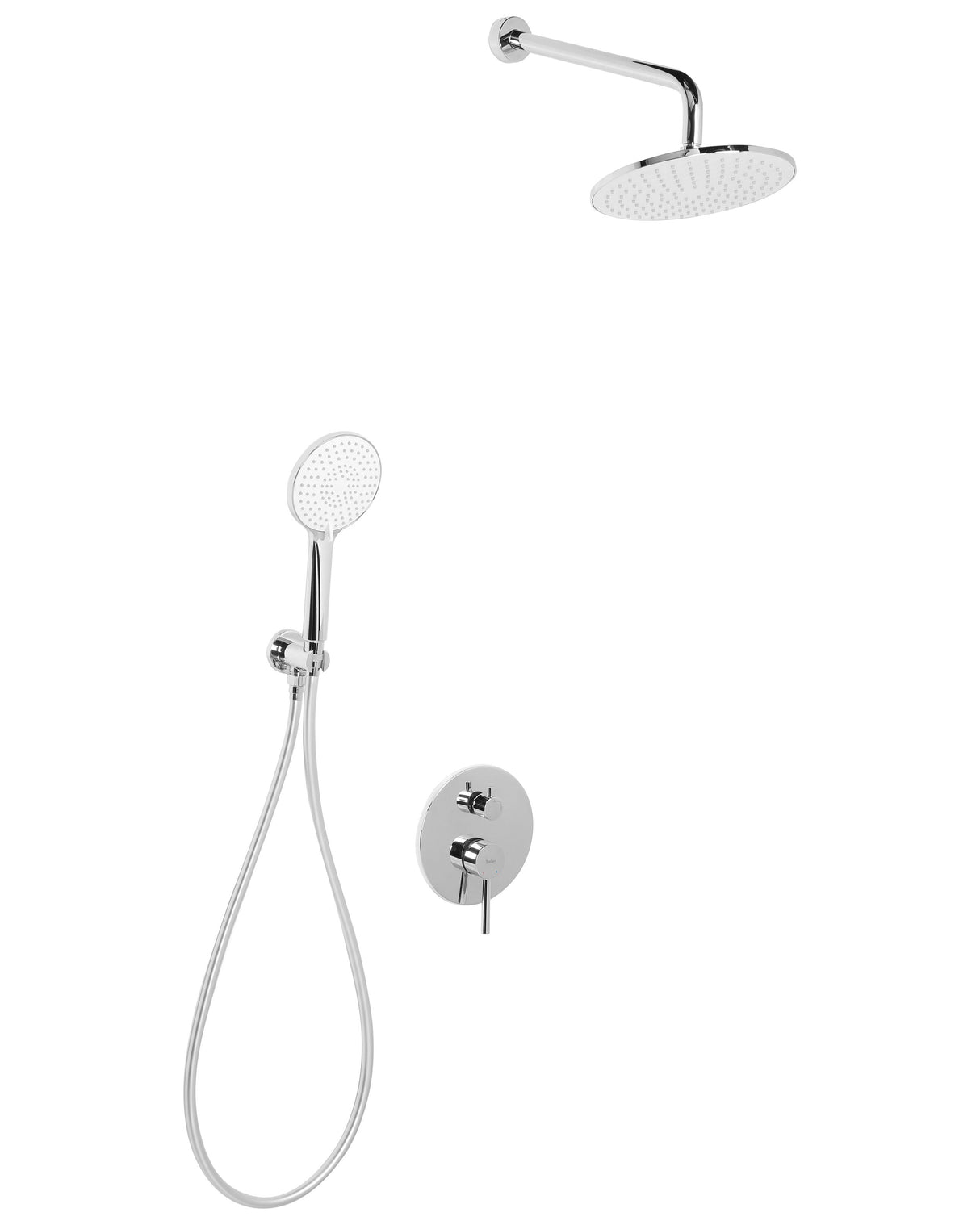 Concealed Shower Set Silver Brass 3 Spray Modes Rain Function Wall Hanging Shower System Modern Style Beliani
