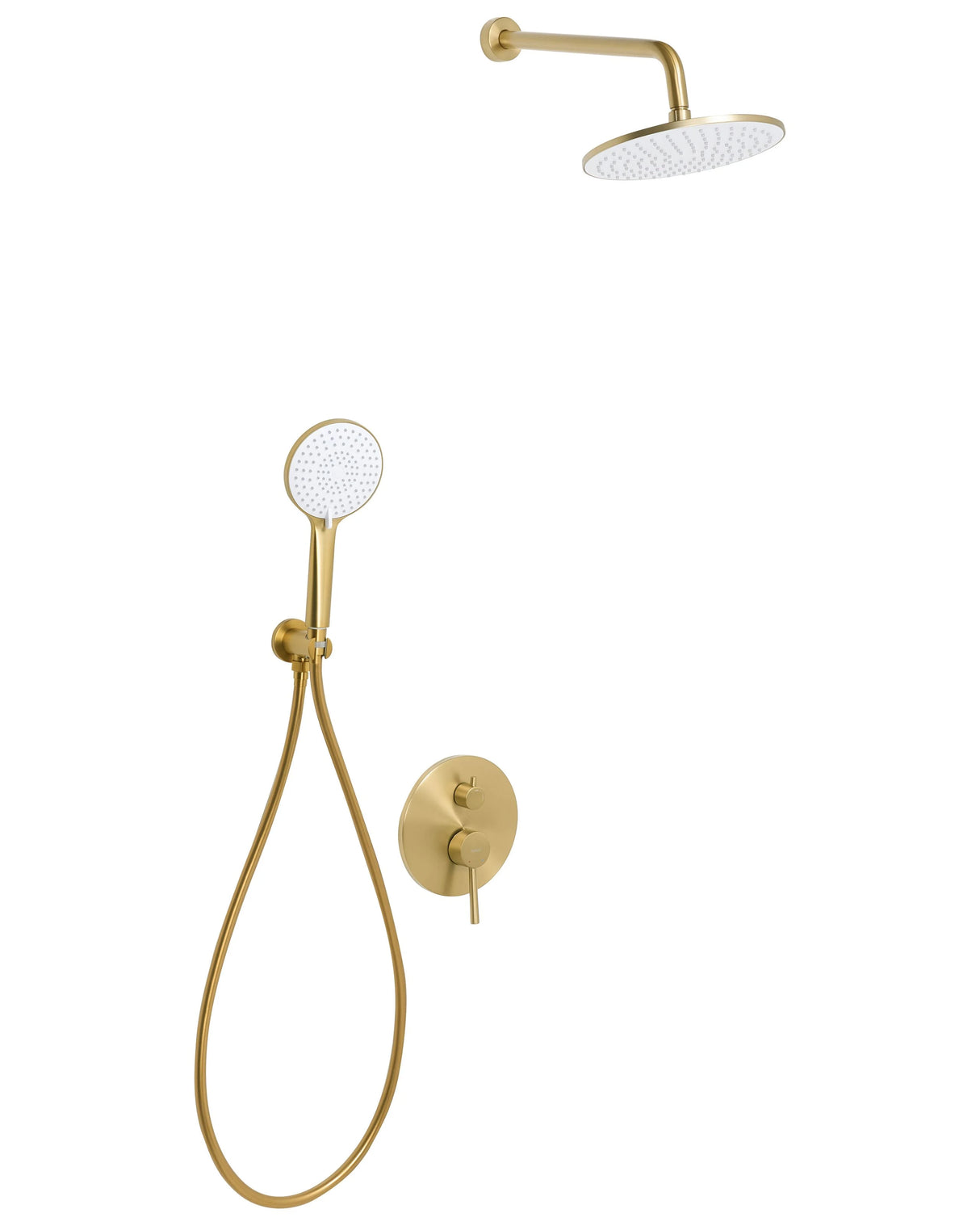 Concealed Shower Set Gold Brass 3 Spray Modes Rain Function Wall Hanging Shower System Modern Style Beliani