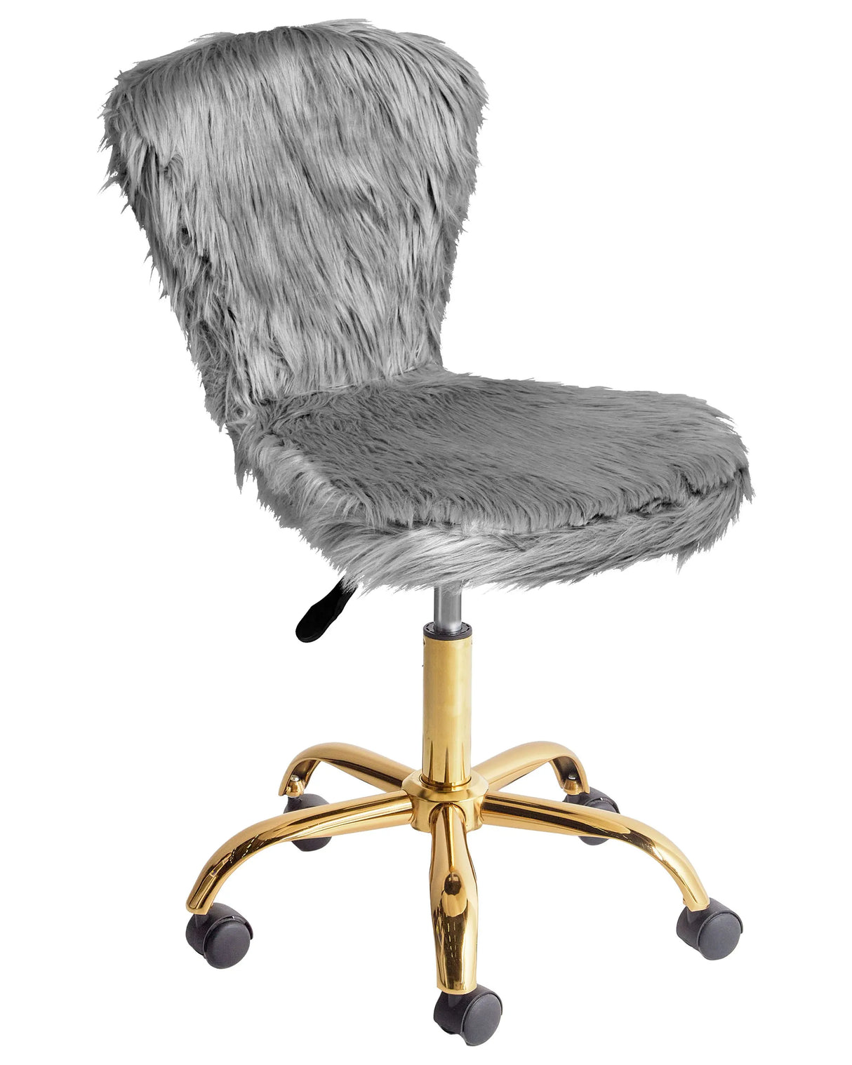 Office Swivel Chair Grey Faux Fur with Starbase Adjustable Height Modern Design Home Office Beliani