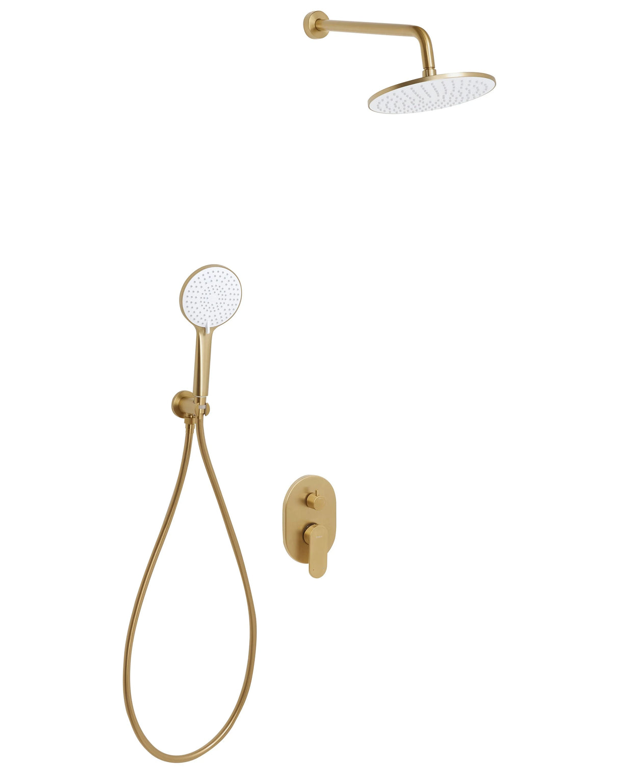 Concealed Shower Set Gold Brass 3 Spray Modes Rain Function Wall Hanging Shower System Modern Style Beliani