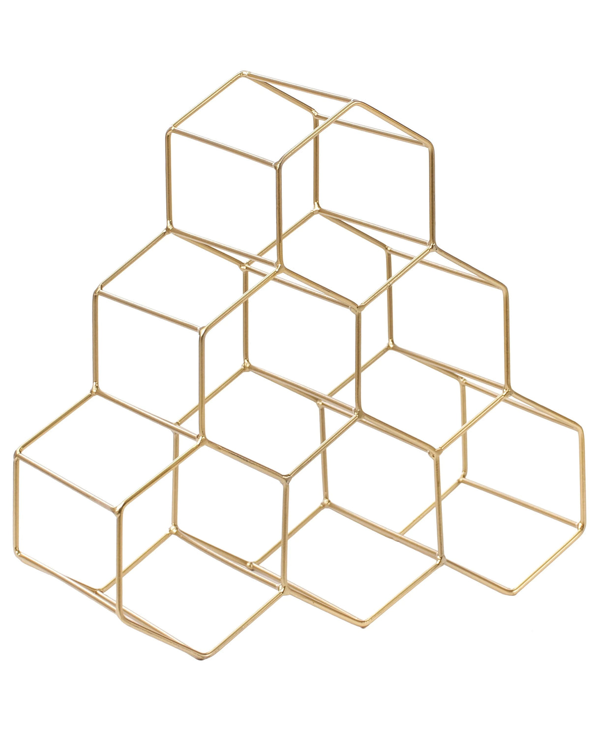 Wine Rack Gold Metal 34 x 35 x 15 cm for Bottles Honeycomb Modern Glam Style Kitchen Living Room Dining Room Beliani