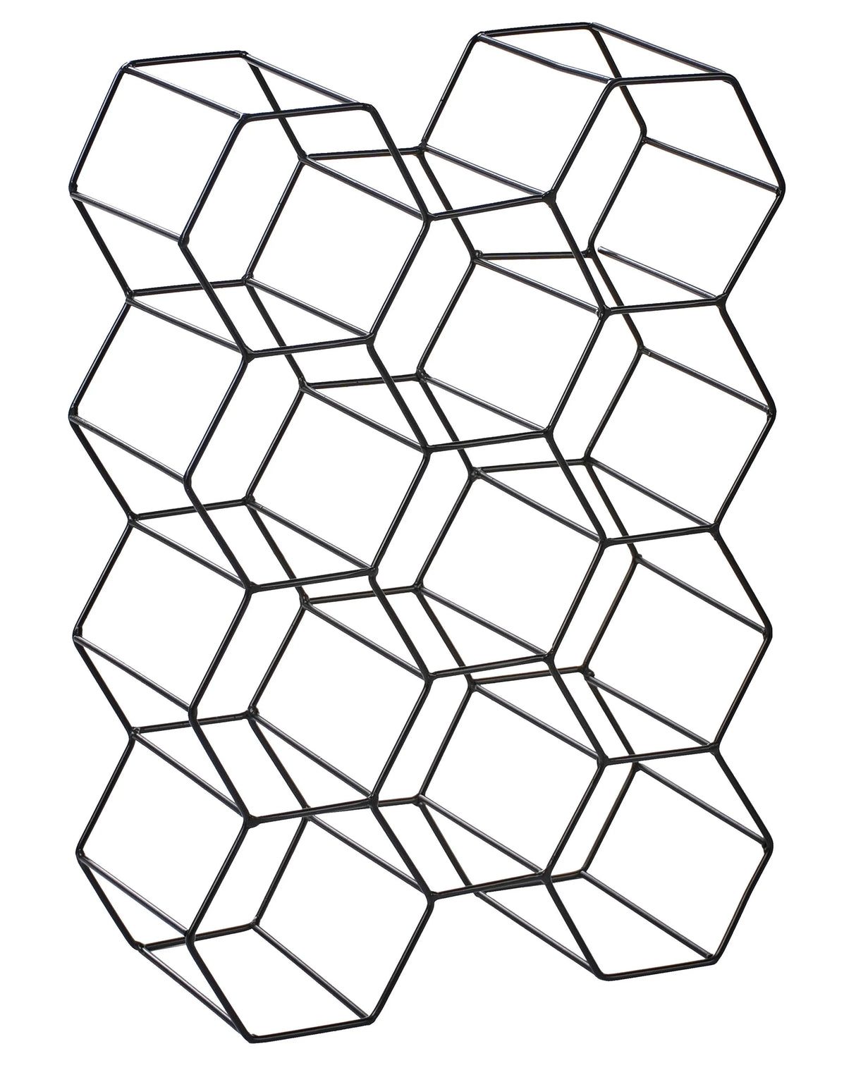 Wine Rack Black Metal 46 x 32 x 15 cm for Bottles Geometric Modern Style Kitchen Living Room Dining Room Beliani