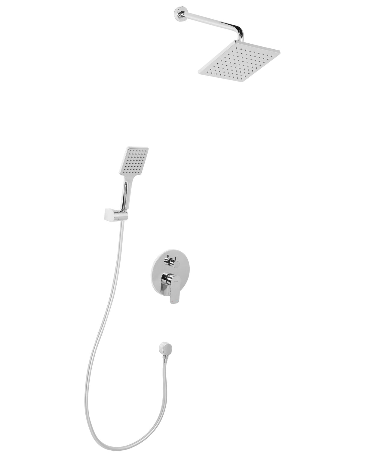 Concealed Shower Set Silver Brass 3 Spray Modes Rain Function Wall Hanging Shower System Modern Style Beliani