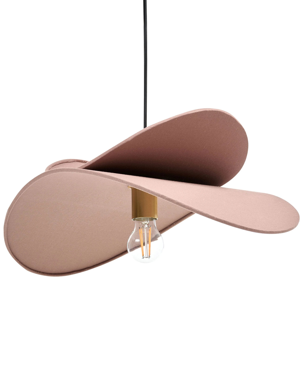 Pendant Lamp Brown Linen Fabric 105 cm Lighting Hanging Light Modern Design Open Bulb Beliani
