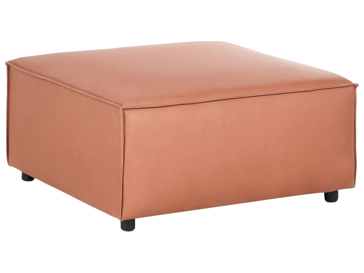 Ottoman Golden Brown Faux Leather Fabric Living Room Modern Beliani
